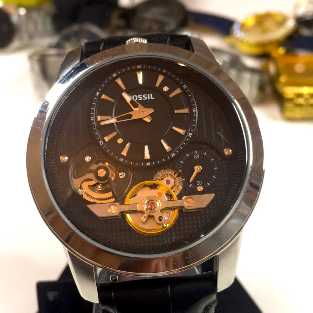 GORGEOUS FOSSIL WITH ESCAPEMENT, SECONDS SUB-DIAL #-ME-1113, 111605 BEAUTIFUL!